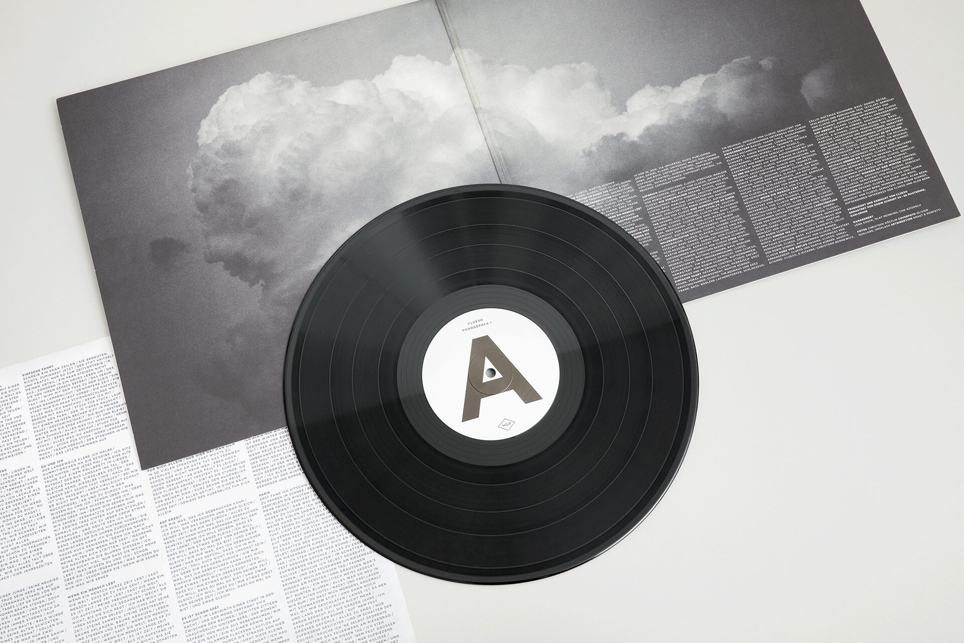Clueso Handgepaeck 1 Album Vinyl aufgeklapptes Plattencover Sleeve Songtexte