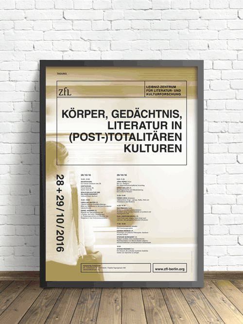 ZfL Leibniz Zentrum fuer Literatur- und Kulturforschung Corporate Design verschiedene Poster wechseln im Bilderrahmen gif Animation